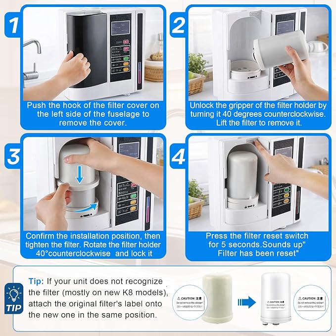 High Performance Water Filter Replacement Cartridge Compatible with HG-N Type Water Ionizer, Compatible with Enagic Kangen LeveLuk SD501, JrIV, KANGEN 8(Not Original Type Before 2010)
