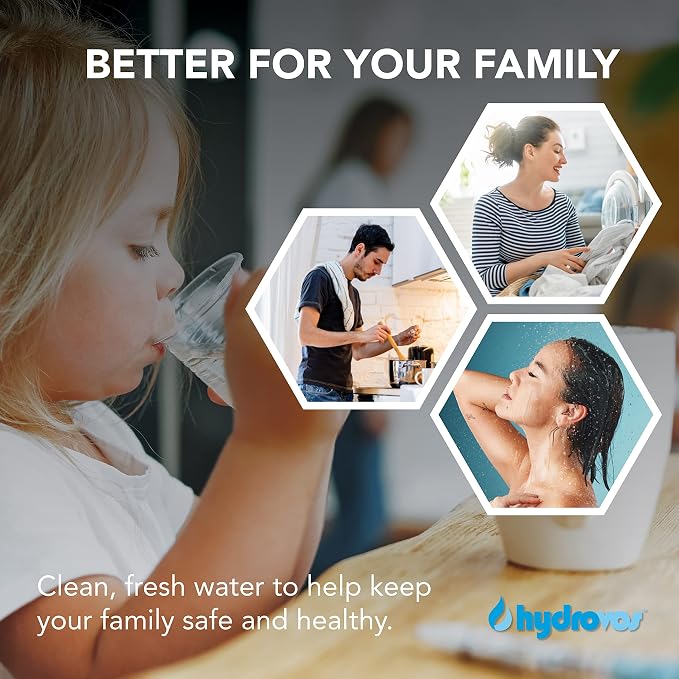 HYDROVOS 10" x 2.5" Whole House Water Filter, CTO Carbon Water Filter Replacement, High Efficiency 2-in-1 GAC & PP Removes Sediment, Chlorine, Pack of 4
