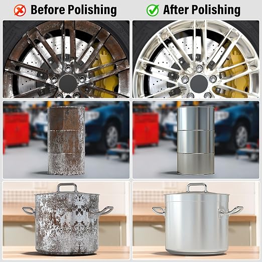 BURMONG 8" Airway Buffing Wheels for 4.5" Angle Grinder, 9PCS Buffer Polisher Wheel for Car, Aluminum Metal Polishing Wheel Pad and Compound Kit for Mirror Finish (5/8" Arbor Hole)