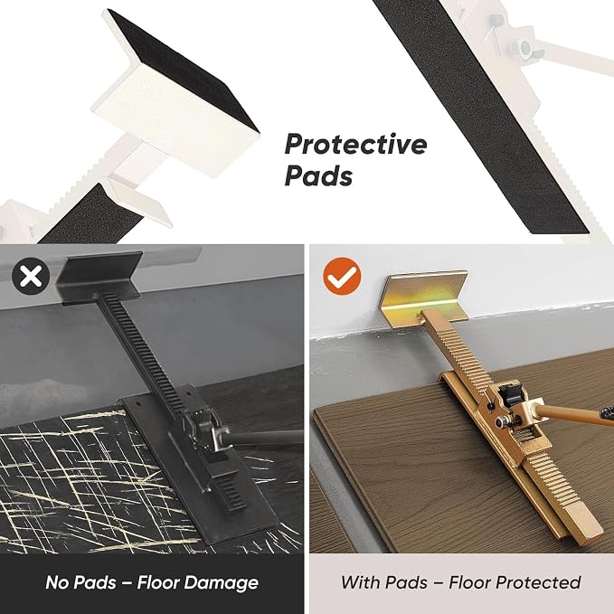 Flooring Jacks 2PCS with Scratch-Resistant Felt Pads, Hardwood Floor Jack, Laminate & Vinyl Plank Flooring Tool, Floor Gap Fixer for Wood Floors, Deck Board Straightening, Protect Floor from Scratches