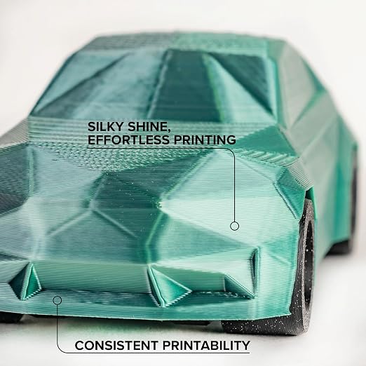 Polymaker Panchroma Dual Silk PLA Filament 1.75mm, 1kg, Jadeite | Neatly Wound, High-Gloss Finish PLA(Green-Chrome), Easy Print & Smooth Feeding, Compatible with Bambu Lab & Most 3D Printers