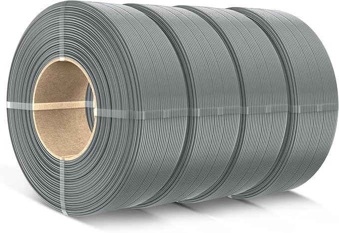 SUNLU Filament Refill 1.75mm,4 Grey | pla Refill 4kg,Suitable for Bambu Lab Filament and SUNLU Reusable spools,Dimensional Accuracy +/- 0.02 mm.