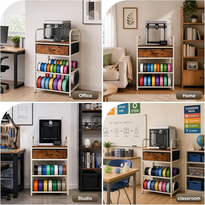 3D Printer Stand with Filaments Storage, Sturdy 23.6" 3D Printer Table Rack