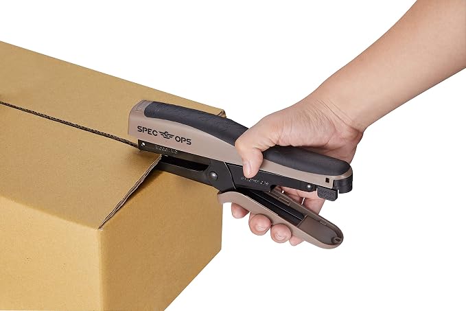 Spec Ops Tools Heavy Duty Plier Stapler for Packaging, Compatible with 3/8" and 1/4" Leg Length Staples, 45 Sheet Capacity, Comfort Grip