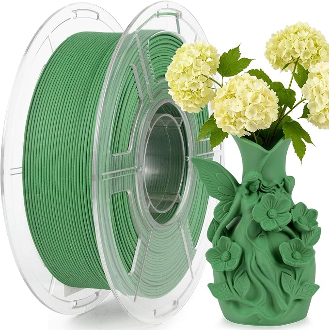 iSANMATE High Speed Matte PLA+ 3D Printer Filament, Matte Army Green PLA+ Filament 1.75mm Designed for High Speed 30-600mm/s, Fast Printing Speed PLA, Dimensional Accuracy ±0.02mm, 1kg Spool (2.2lbs)