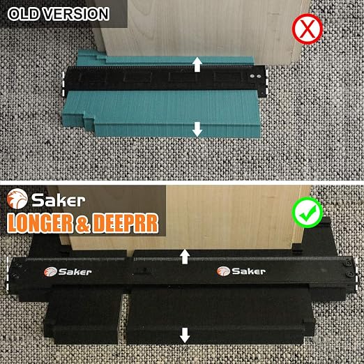 Saker Connection Profile Gauge,Contour Gauge Duplication,Precisely Copy Irregular Shape,Irregular Woodworking Tracing,Must Have Tool for DIY Handyman, Construction (5+10 INCH Connection)
