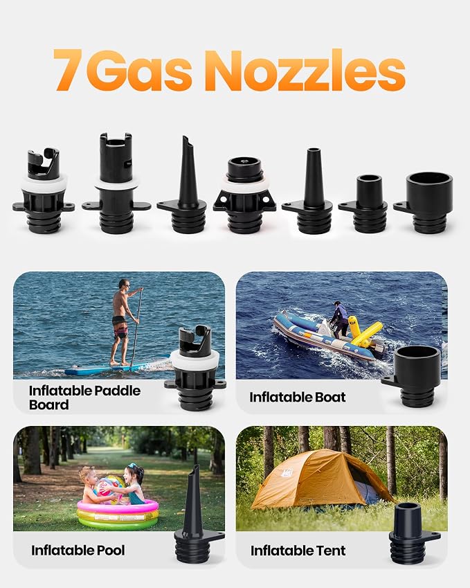 OutdoorMaster The Cachalot 2 Paddle Board Pump, 20PSI High Pressure SUP Air Pump, Dual Stage Inflation & Auto-Off, Deflation Function, 12V DC Car Connector for Inflatable SUP Boards (Non-rechargeable)