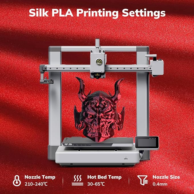 AMOLEN Silk PLA 3D Printer Filament Bundle, Shiny Dual Color PLA Filament 1.75mm Pack, Color Change PLA 3D Printing Filament for Most FDM 3D Printer, Black Series 200g X 4 Spools