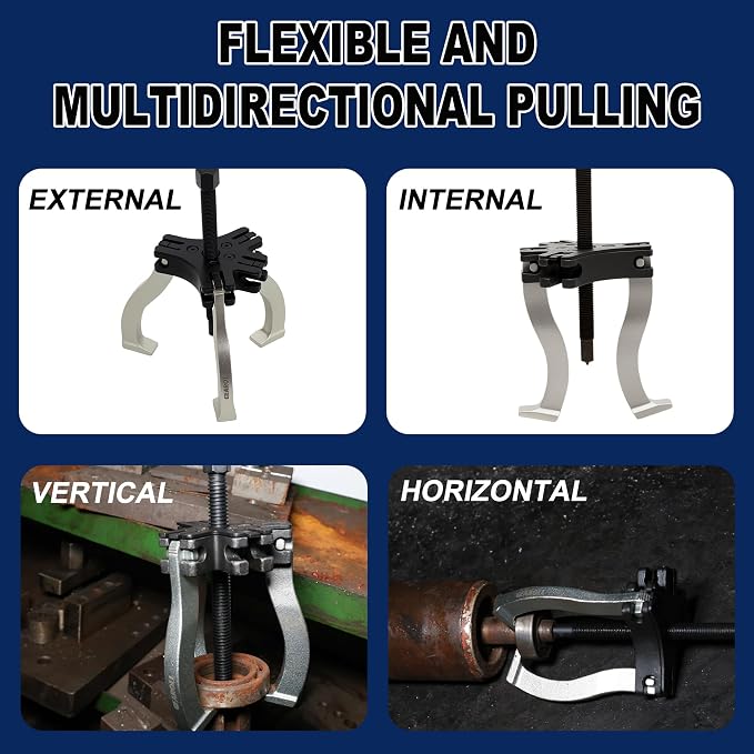 Gear Puller Set, 3" and 7" Puller Kit, 3 Jaw Gear Bearing Flywheel Pulley Removal Tool, 2 or 3 Reversible Jaws Wheel Puller