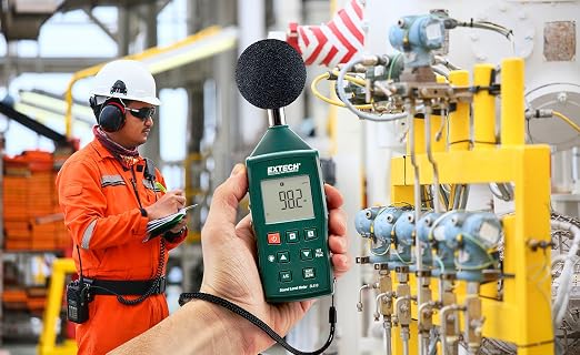 Extech SL510 Sound Level Meter | Sound 35-130 dB, +/-1dB Class 2 (IEC 61672), A/C weighting, fast/slow response, data hold, MIN/MAX, backlit
