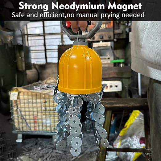 MUTUACTOR 1PCS Magnetic Pickup Tool with Release,Flexible Handhold Strong Magnets Tools for Sweepers,Quick Release Lifting Magnet with Handle for Collecting Dropped Nails/Screws Other Small Parts