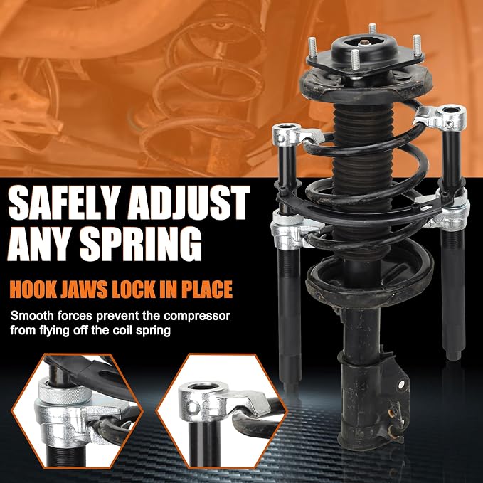Coil Spring Compressor Tool, Heavy Duty Macpherson Strut Spring Compressor Set with Safety Bracket for Car Truck ATV UTV, 2200 LB Capacity