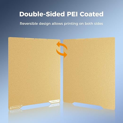 Creality K2 Build Plate Original 293x270mm Dual Side Textured Golden PEI Coating Spring Steel Magnetic Bed Plate 3D Printer Build Plate for Creality K2