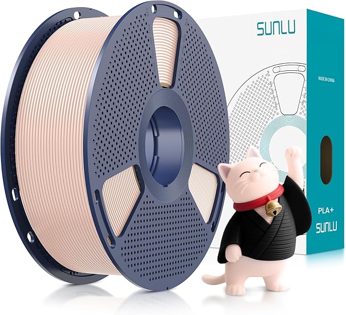 SUNLU PLA Plus Filament 1.75mm 1KG, Neatly Wound 3D Printer Filament 1.75mm, PLA+ 1000g, Dimensional Accuracy +/- 0.02 mm, Fit Most FDM 3D Printers, 1kg Spool (2.2lbs), Beige