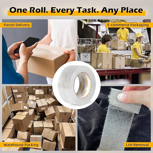 Clear Heavy Duty Packing Tape Rifills for Packing Shipping Moving and Storage, 1.85 mil Thick, 1.88 in x 60 yd, 36 Rolls, Total 2160 yd