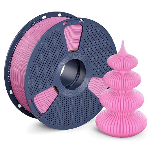 Matte PLA Filament 1.75mm, 1kg(2.2lbs) SUNLU 3D Printer Filament, Smooth Matte Finish, Less Brittle, Reduced Layer Line Appearance, Matte Surface Texture, Pink