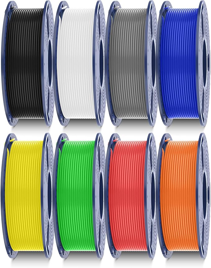 SUNLU ABS Filament 1.75mm,8 Colors,250g*8 | 3D Printer Filament,Highly Resistant Durable,Heat Resistance,Excellent Toughness,For 99% FDM 3D Printers.
