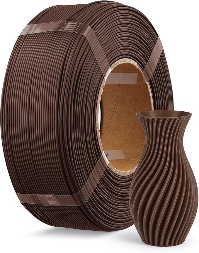 OVERTURE High Speed Refill PLA+ 3D Printer Filament 1.75mm, Upgraded Rapid PLA 2.0 with Enhanced Toughness & Stability, 1kg (2.2lb) Refilament for Bambu Lab (Chocolate)