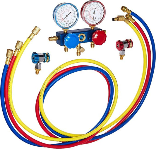 Robinair (49134A) R134 Aluminum Manifold, Hose Set and Service Couplers,MultiColor