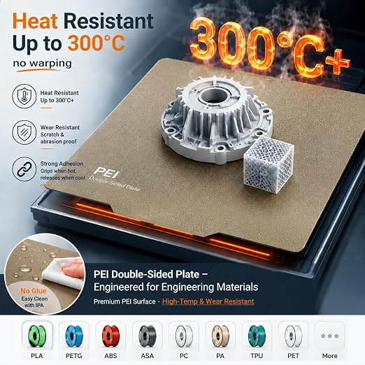 Upgraded Creator Pro 2 Build Plate PEI Sheer,232x152mm Double Sided Smooth/Textured PET+ PEI Spring Steel Print Plarform with Magnetic Bed for Creator Pro 2,QIDi X-pro 3D Printer.