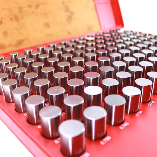 HFS(R) Pin Gage Set M4 Plus Steel Gauge with Storage Case for Carpenters and Home Improvement 125 PCS 0.626-0.750"