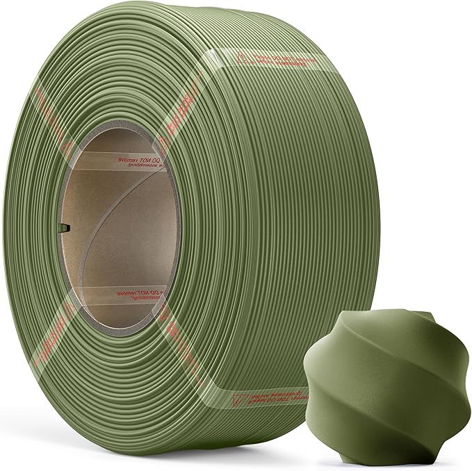 Matte Dark Green PLA Refill Filament 1kg (2.2lbs) for Reusable Spools, 1.75mm Spool-Less 3D Printing Filament, Compatible with Bambu Lab 3D Printers