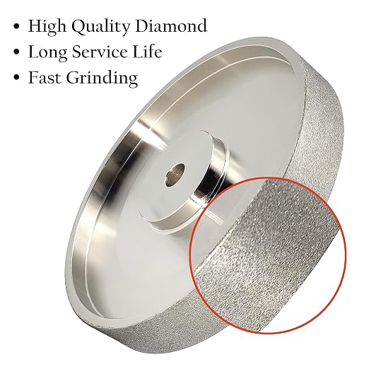 CBN Grinding Wheel 6 inch 180 Grit, 1" Wide, 1/2" Arbor, Sharpen High Speed Steel Cutting Tools