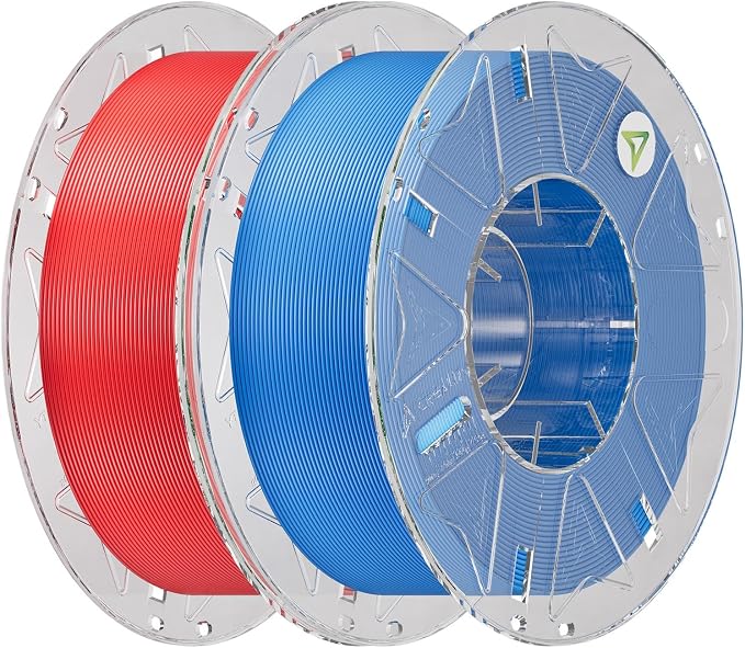 Creality Hyper PLA Filament Bundle 2KG, RFID 3D Printer Filament PLA 1.75mm for High Speed 30-600mm/s, Support CFS, Fits for Most 3D Printers (Red&Blue)