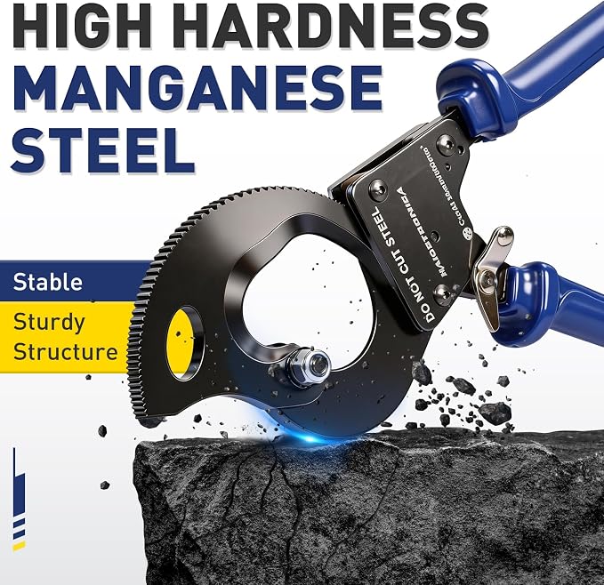 haisstronica Ratchet Cable Cutters,Heavy Duty Wire Cutters for Cutting Electrical Copper & Aluminum Cable Wire Up to 300mm²(600 Kcmil)