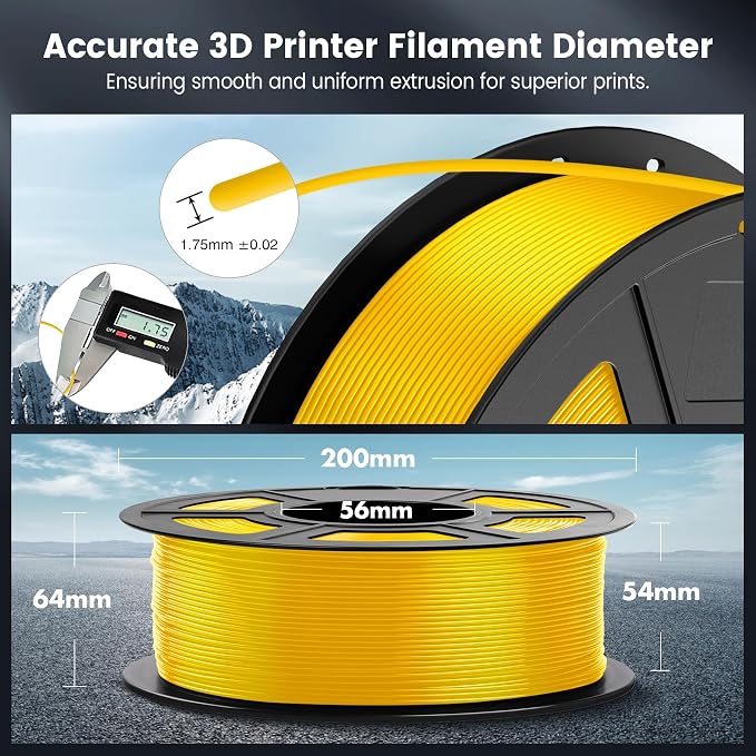 SUNLU PLA 3D Printer Filament PLA Filament 1.75mm, Neatly Wound 3D Printing Filament 1.75mm, Dimensional Accuracy +/- 0.02 mm, Fit Most FDM 3D Printers, 1kg Spool (2.2lbs), Light Gold
