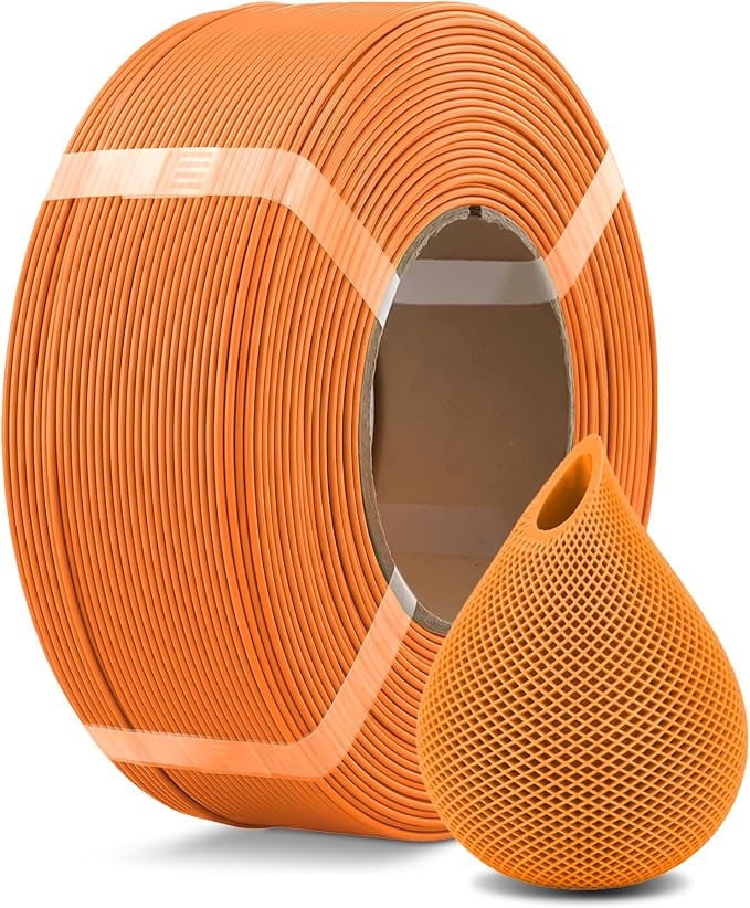 OVERTURE High Speed PLA Filament Refill 1.75mm, Rapid PLA Spoolless 3D Printing Filament, 1kg (2.2lb) Refilament for Bambu Lab, Accuracy +/- 0.02mm, Fit Most FDM Printers (Orange)