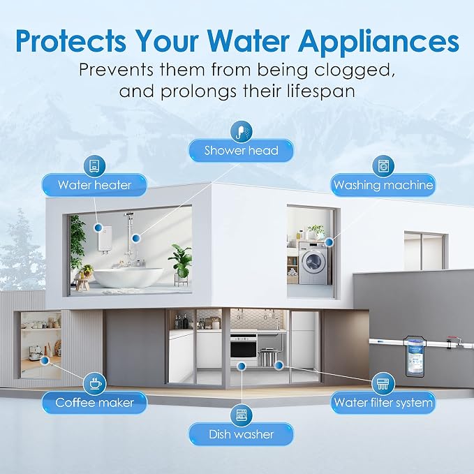 Waterdrop FXHSC Whole House Water Filter, Replacement for American Plumber, W10-PR, Culligan® R50-BBSA, GE ®FXHSC, GXWH40L, GXWH35F, 5 Micron, 10" x 4.5", High Flow Sediment Filters, Pack of 3