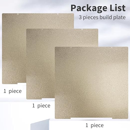 3-Pack Upgraded PEI Build Plate for Prusa Core One Double Sided Textured PEI Powder-Coated Print Bed for Prusa i3 MK3S MK4,MK2 MK52 MK3 MK3S MK4S MK3S+ MK2.5S 3D Printer 254x241mm