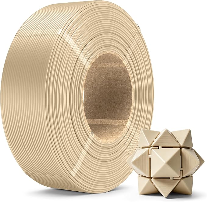 SUNLU PLA+2.0 3D Printer Filament Refill 1.75mm, 1KG Oak | High Toughness PLA+ Filament, No Spool Refill for Reusable Spools, Compatible with Bambu Lab 3D Printers, Oak