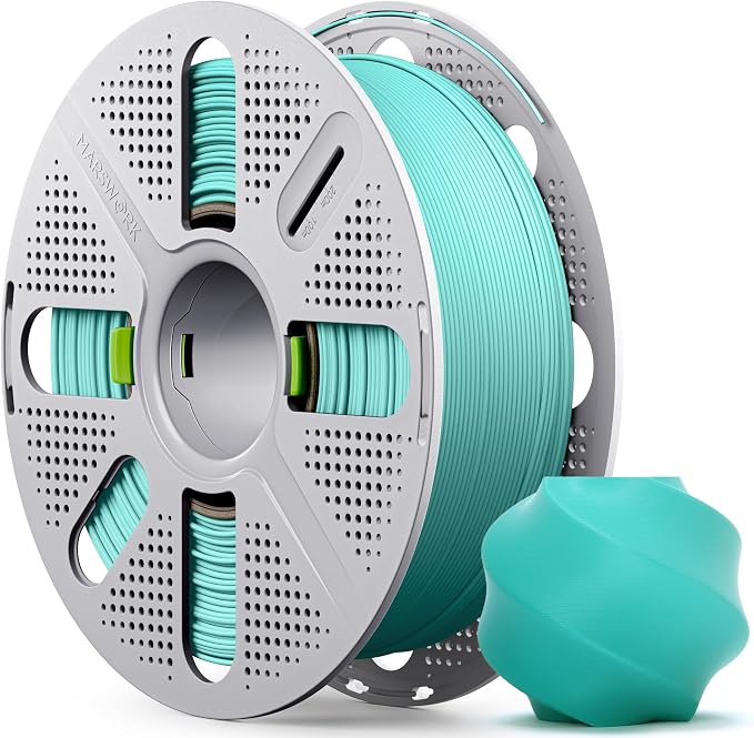 Pastel Teal Matte PLA Filament with Quick-Swap Reusable Spool 1kg (2.2lbs), 1.75mm 3D Printing Filament, Compatible with Bambu Lab 3D Printers