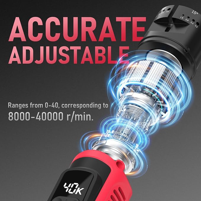 YESWELDER Tungsten Electrode Sharpener Grinder For TIG welding, Handheld Electric with LED Display, 110V TIG Welding Rotary Tool With Flat Grinding Block Cut-Off Slot, 4 Sizes 6 Angles