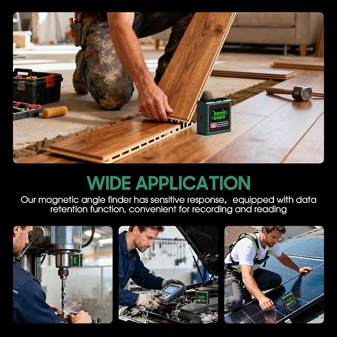 Digital Angle Finder Magnetic Digital Level with Laser Angle Gauge for Table Saw&Woodworking, LCD Display Level Box Measuring Tool, Electronic Laser Backlight Inclinometer for Construction, Machinery