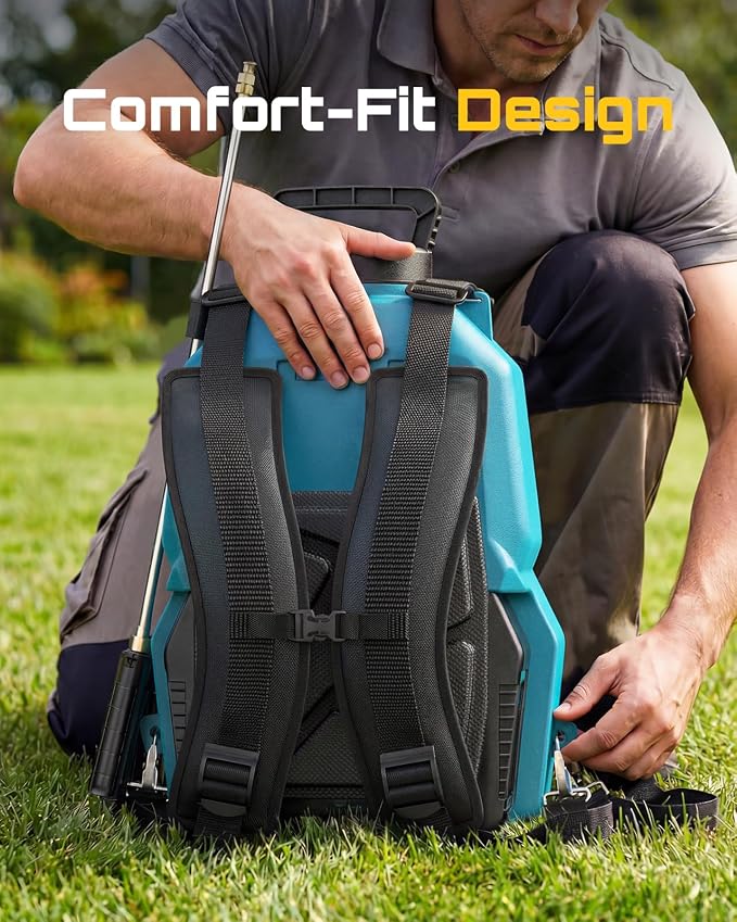 SEESII Backpack Sprayer Battery Powered with SEESII Suction Cups for Glass Lifting