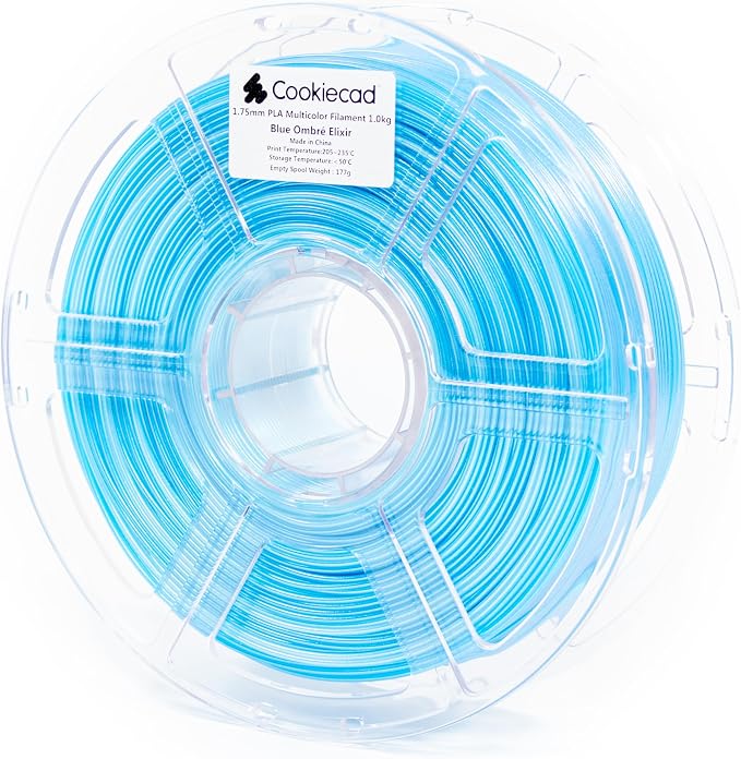 Cookiecad PLA Filament 1.75mm 1kg Iridescent Rainbow 3D Printer Filament - Blue Ombre Elixir PLA