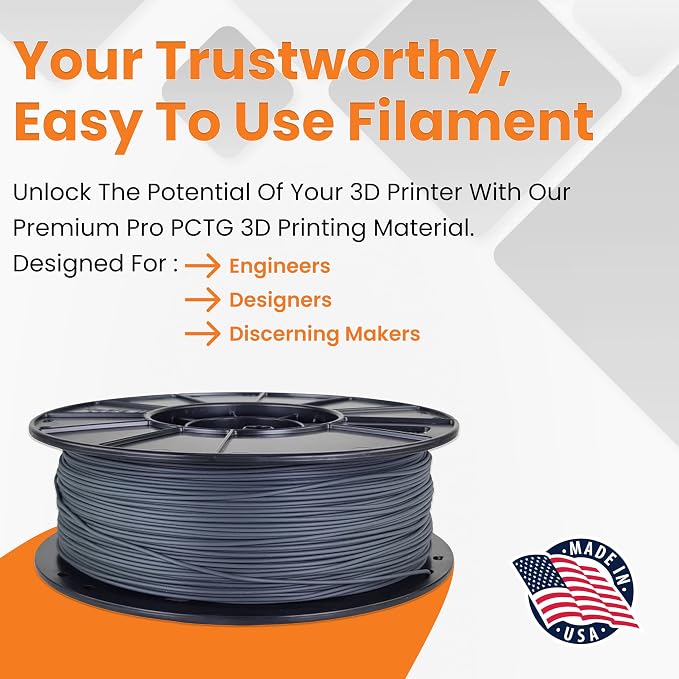 3D-Fuel Tough Pro PCTG Filament for 3D Printing, Better, Charcoal Gray