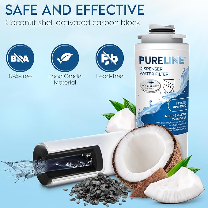 Pureline Filter Replacement for Elkay® 51300C, (NO CHIP) Compatible with Elkay® ezH2O and Halsey Taylor® Bottle Filling Station (3 Pack)