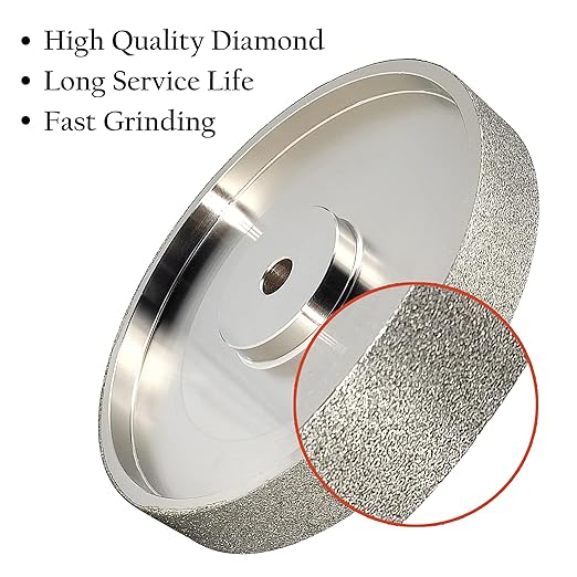 CBN Grinding Wheel 6" Dia x 1" Wide, 1/2 inch Arbor, Sharpen High Speed Steel Cutting Tools, Diamond Grinding Wheel Grit #80