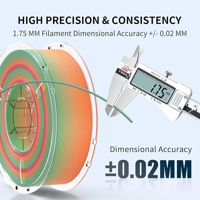 RAMBERY Matte Rainbow 3D Printing Filament Fast Color Change, Multi-Color PLA Filament for Most FDM 3D Printer, 1.75mm 1kg(2.2lbs), Matte Rainbow Jungle Color