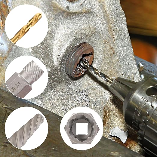 49PCS Screw Extractor Drill Bit Set, Nut Remover Set, Multi-Spline Screw Extractors. Spiral Screw Extractors Left Hand Cobalt Drill Bits