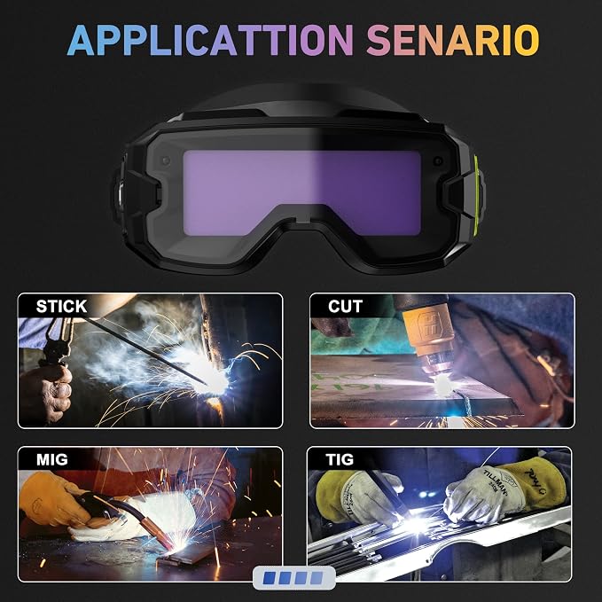 Shine GOGGLE True Color Auto Darkening Welding Goggles, Welder Glasses for Tig, Mig, Stick Plasma Cut
