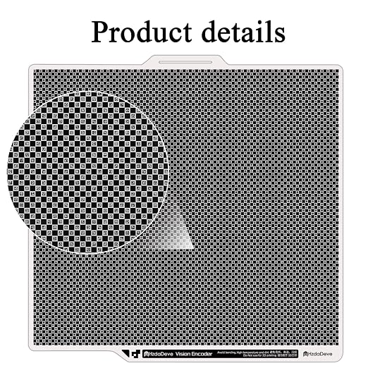 HzdaDeve X2D Vision Encoder and X2D Cool Plate Double Sided Smooth Cold Build Plate PEI Sheet Platform 257.5X257.5MM Advanced Accuracy Calibration Tool 5-Minute Calibration for Bambu Lab 3D Printer
