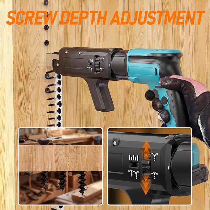 18V Cordless Drywall Screw Gun, 2-in-1 Self-Feeding Drywall Screwdriver | Includes Collated Attachment, Tool Bag and 4.0Ah Battery, Perfect for DIY and Professional Use