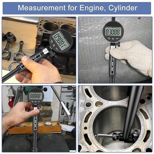 HDLNKAK Digital Dial Indicator Bore Gauges (2"-6"/0.0005"), Engine Cylinder Measurement with Carbide anvils.(Black)
