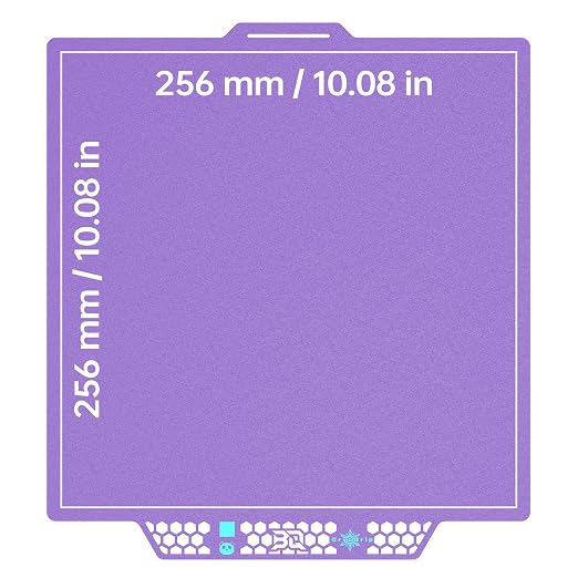 BIQU CryoGrip Pro Glacier Build Plate for Bambu-Lab X2D P2S P1S P1P X1C X1E A1 3D Printers, Double-Sided Fine Textured Spring Steel Sheet, Firm Adhesion, 257x257mm, Purple