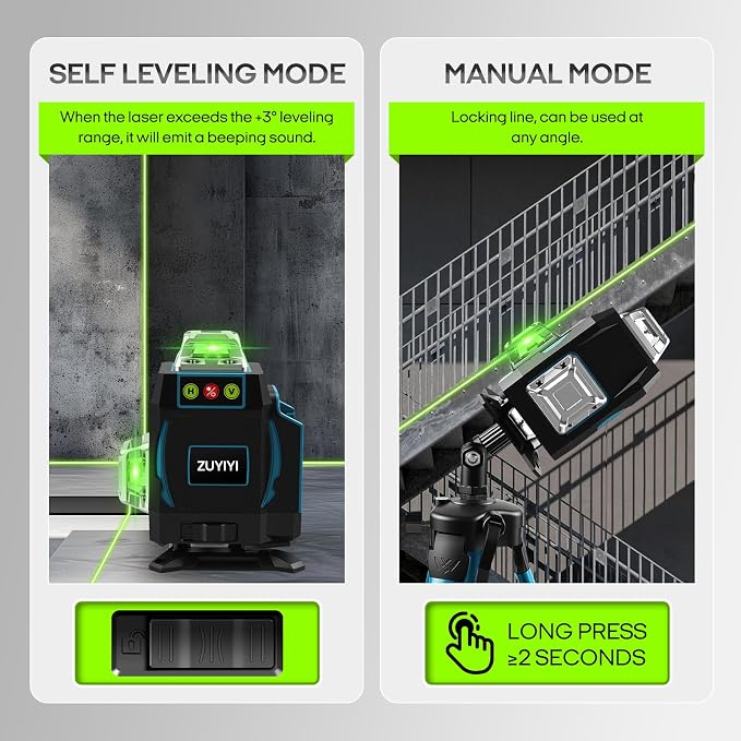 Laser Level with Tripod for Makita 18V Battery (NOT Included), 4x360° Self Leveling, Green 16 Lines 4D Laser Leveler Measuring Tool for Construction, Home Renovation, Picture Hanging